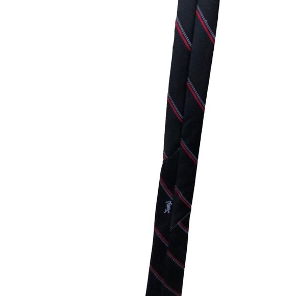 VINTAGE Yves Saint Laurent Tie Black/Red - Picture 5 of 7